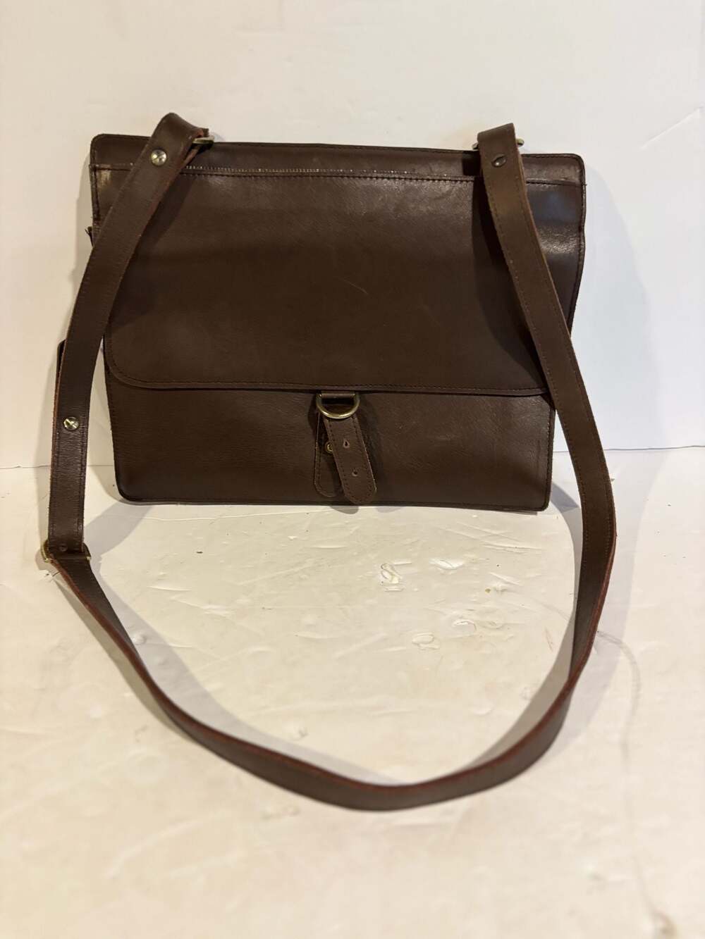 Bill Amberg London Brown Leather Satchel Messenger Bag - Picture 3 of 6
